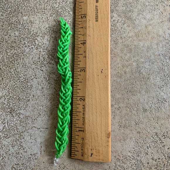 Green French Braid Rainbow Loom Bracelet - Picture 2 of 2
